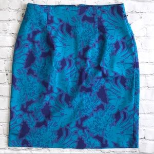 Worthington size 14 skirt purple and teal floral